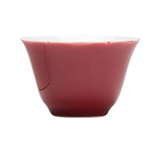 弥言胭脂红手工花瓣主人杯功夫茶具单杯家用主人杯日式茶杯品茗杯