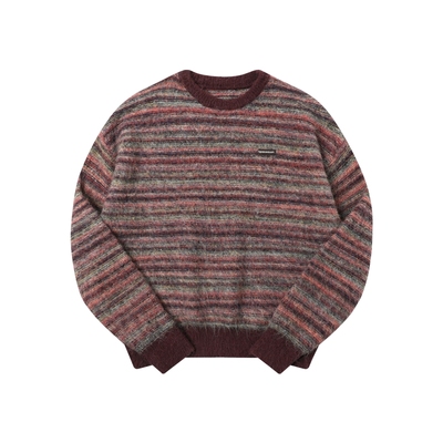 TGNS仿马海毛针织衫圆领套头毛衣