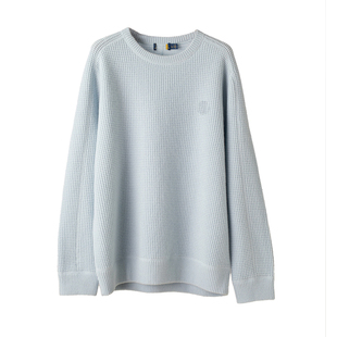 【Highline系列】早G网~rl*小马刺绣圆领羊毛华夫格针织毛衣男女