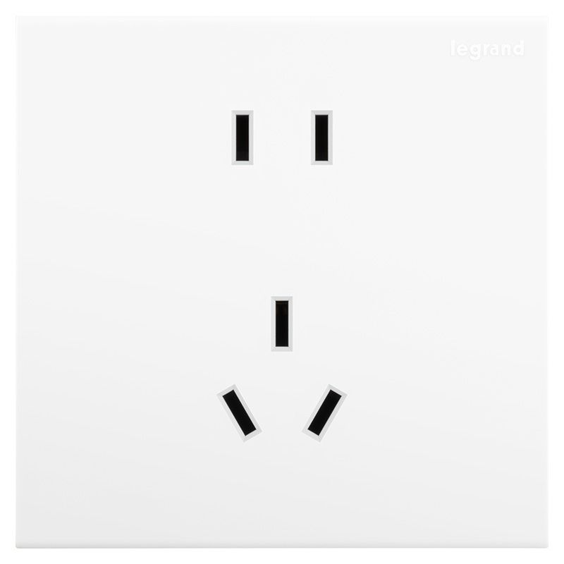 罗格朗开关插座淳逸陶瓷白五孔带开关二三插插座家用电源86型面板