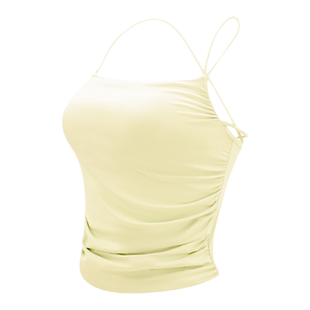 kokoyaya瑜伽背心女外穿带胸垫一体式固定杯绑带健身美背运动内衣