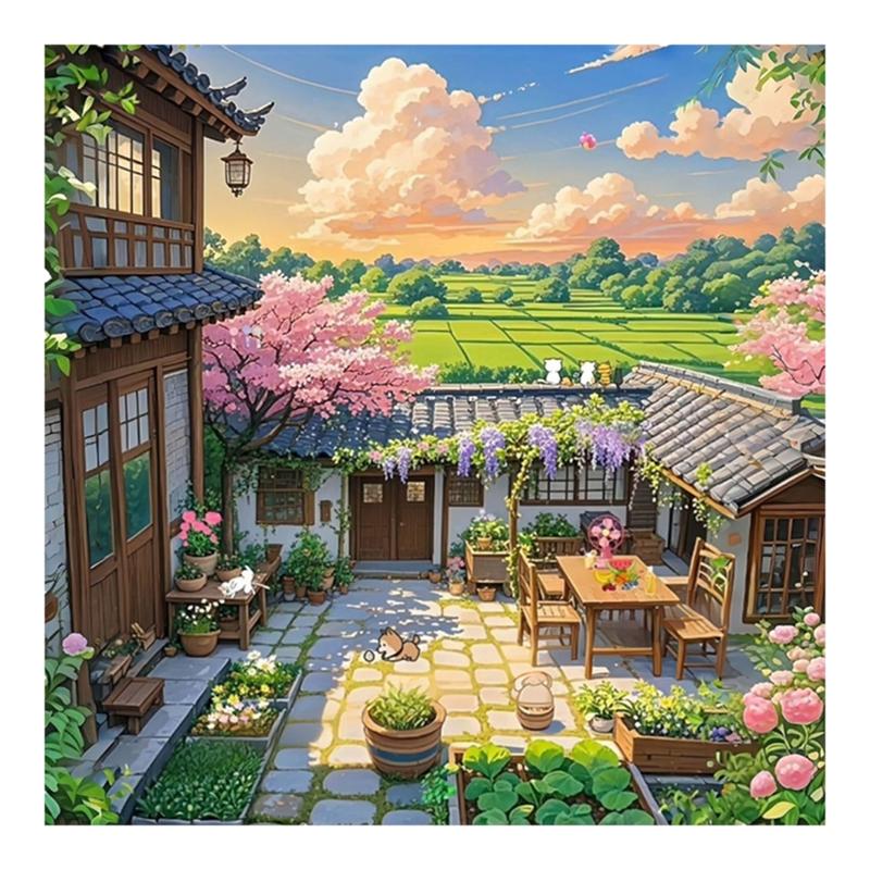治愈乡村田园风景海报贴画装饰画