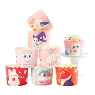 纸杯蛋糕杯子纸托蒸烤两用烘焙模具空气炸锅烤箱专用大耐高温马芬