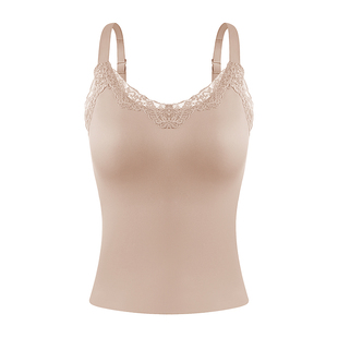 千奈美吊带背心女免穿文胸一体式内衣大胸大码薄款内搭美背上衣