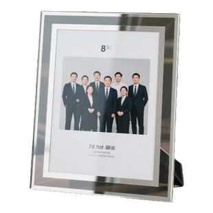 水晶玻璃相框摆台双面透明空框定制洗照片加打印做成办公室a4展示