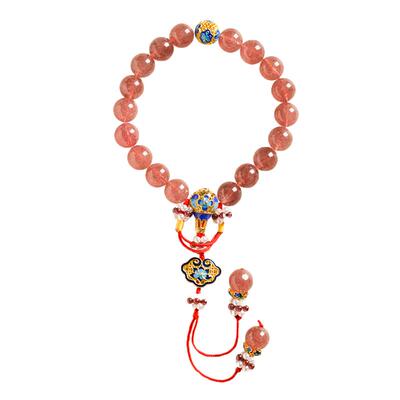 草莓晶手持36颗念珠延攻略粉水晶