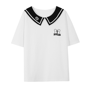 学生夏装女套装初中生学院风海军领新款高中生七分裤JK校服两件套