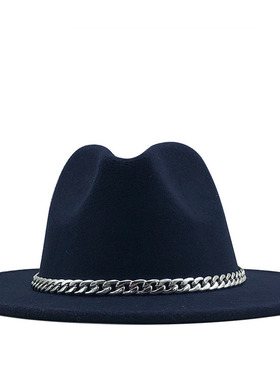 Unisex Wide Brim Felt Hats Men Women Panama Trilby Hat爵士帽