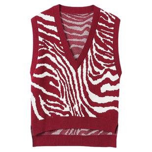 v领针织马甲女款2026春季新款 外搭叠穿无袖坎肩打底短款毛衣背心