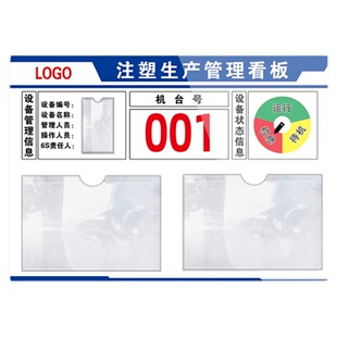 注塑机生产看板公示栏注塑机标识牌展示板定制工厂车间生产管理看板标识牌运行维护管理提示牌编号维检提示牌
