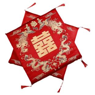 结婚跪垫敬茶新娘改口坐福垫敬酒磕头红色喜垫一对婚庆用品大全
