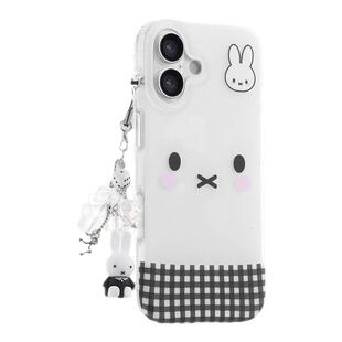 白格纹米菲兔挂件适用苹果17手机壳新款iphone17套苹果17promax全包17pro防摔苹果16液态硅胶15外壳14爆款13