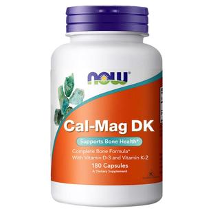 NOW钙镁活性维生素d3k2中老年人补钙骨质腿抽筋成人美国进口180粒