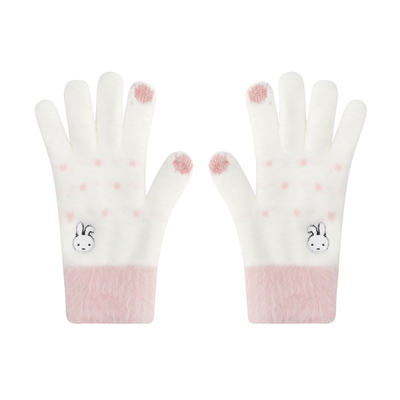 骑行保暖可触屏卡通兔子毛绒手套