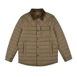 雷迪波尔男装羽绒服2025冬季新款翻领老钱巴恩风日常鸭绒休闲外套