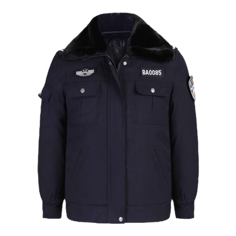 保安服冬装棉服保安冬季棉服保安冬装大衣加厚加绒防寒工作服棉衣