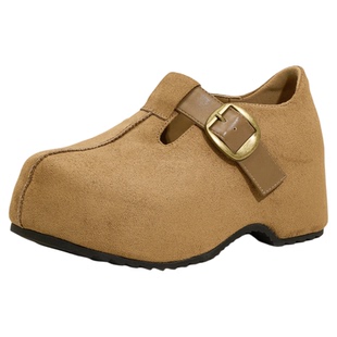 全包勃肯鞋女厚底内增高6cm玛丽珍鞋百搭一脚蹬单鞋2026新款春秋