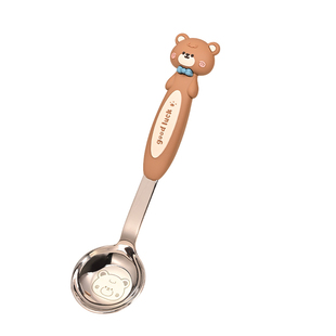 煮妇日记卡通儿童勺子316不锈钢食品级家用宝宝喝汤勺辅食吃饭勺