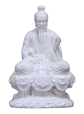 德化白瓷祥云三清像家用供奉摆件