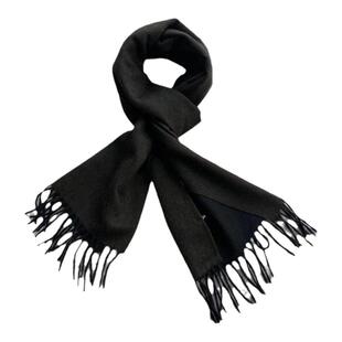 聚鹏名品 Tom F男士黑棕双面羊绒围巾复古时尚舒适保暖冬季新款