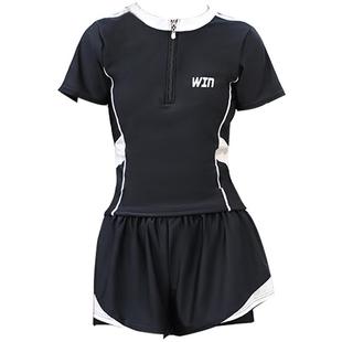 女大童泳衣分体保守游泳馆竞速女孩初高中生泳装青少年12岁带胸垫