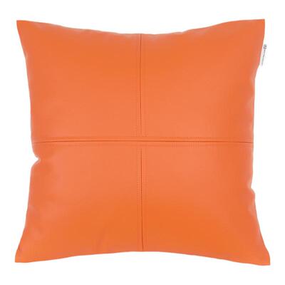 冷感pu皮质橙黄抱枕套客厅靠垫