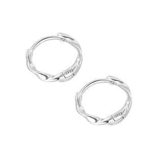 925纯银针耳圈莫比乌斯环耳钉女气质简约百搭高级感耳环ins风耳饰