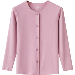 中老年开衫外装女纯棉加厚保暖内衣套装妈妈秋衣秋裤圆领老人上衣