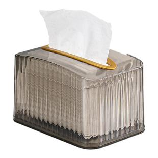 纸巾盒抽纸盒家用客厅餐厅茶几北欧简约创意弹簧送纸多功能透明盒