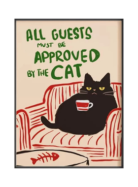 可爱猫咪装饰画治愈系客厅餐厅柜摆画创意趣味卡通咖啡厅墙面挂画