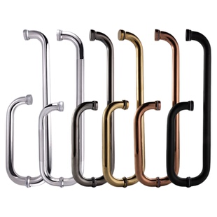 304不锈钢淋浴房拉手浴室卫生间推拉玻璃门移门把手L型铜芯加厚