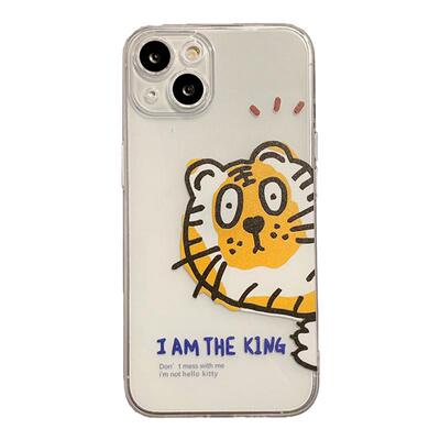 ins可爱卡通小老虎适用苹果13/12pro/max手机壳iphone15/xs硅胶16透明软8plus女7p防摔xsmax男13mini男保护套
