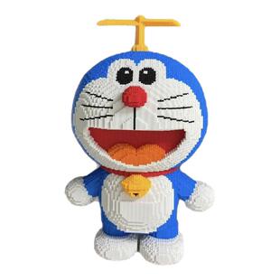 新款巨大哆啦A梦蓝胖子国潮拼装拼图积木小颗粒玩具男女生日礼物