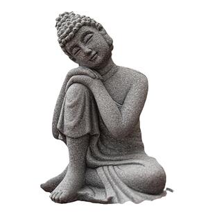 青砂石禅意北魏佛像小摆件创意中式茶宠盆景微景观石雕鱼缸装饰品