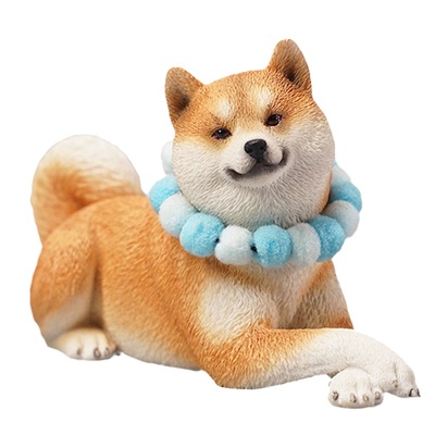 现货卧姿柴犬仿真动物周边摆件