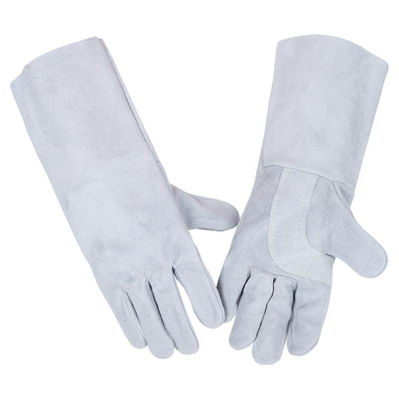 电焊手套无缝耐磨防烫耐高温焊工专用加厚隔热长款牛皮柔软二保焊