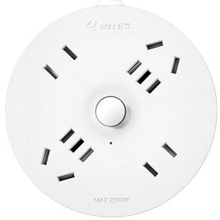 公牛可收缩电线插线板自由移动插板圆盘蜗牛插座伸缩缠绕收纳带线