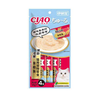 伊纳宝ciao功能型控毛球6包猫条