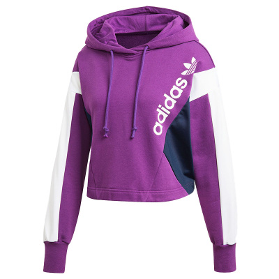 Adidas/阿迪达斯正品Cropped Hoodie女子复古休闲运动卫衣 EC2173