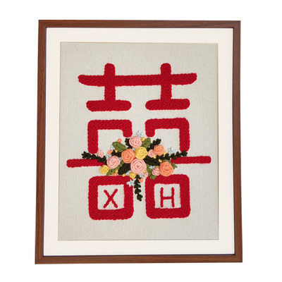 戳戳绣材料包实木外框