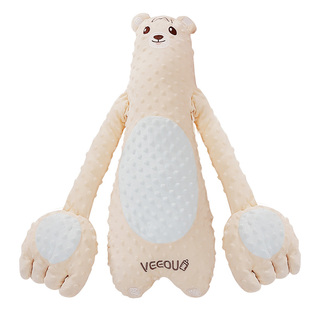 婴儿必备用品大白熊抱枕玩偶二月闹安抚手掌排气枕拍屁股哄睡神器