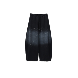 CBXLAB儿童街舞潮牌黑色烫钻星空渐变重工长裤嘻哈JAZZ美式街头潮