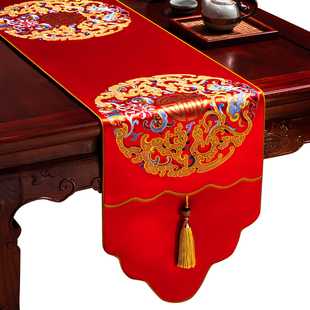 新年餐桌布茶几布桌旗高端轻奢桌旗布艺长条茶桌垫布中式茶旗禅意