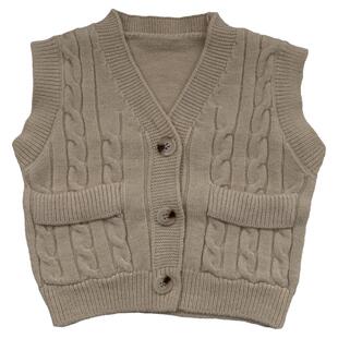 断码清仓女童针织马甲春秋外穿韩版儿童男童宝宝洋气毛衣背心马夹