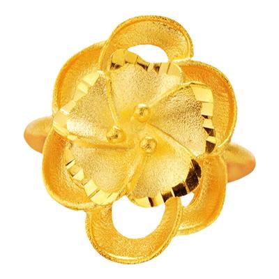 花朵指环镀24k金戒指女越南沙金