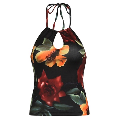 复古植物花卉吊带背心