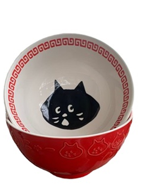 釉下彩nya日式猫咪拉面碗陶瓷