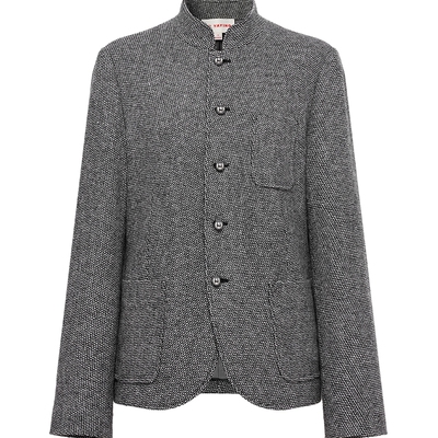 雅莹绵羊毛立领西装外套