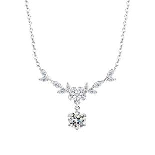 繁花麦穗项链纯银莫桑石钻轻奢高级感小众2026新款生日礼物送女友