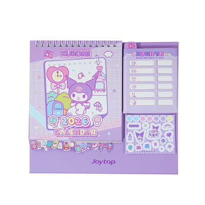 【三丽鸥正版授权】库洛米台历2026年新款月计划打卡小日历2025创意桌面摆件办公室儿童26年台式可爱卡通月历